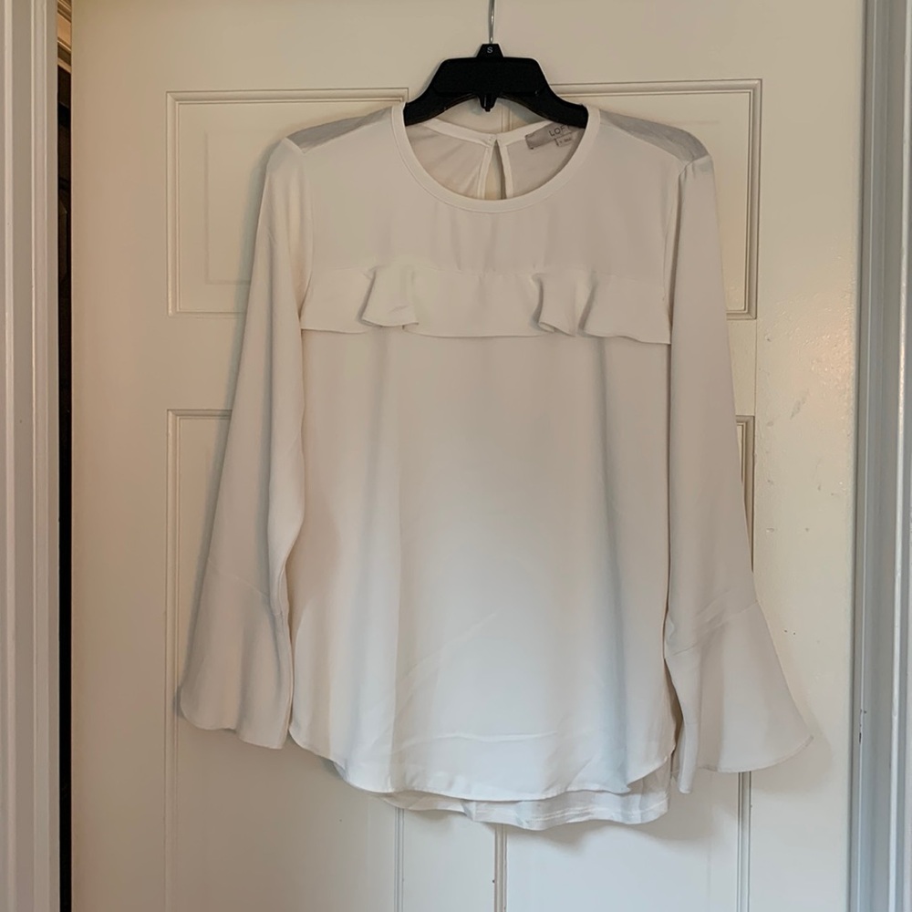 LOFT Flowy Off-White Blouse